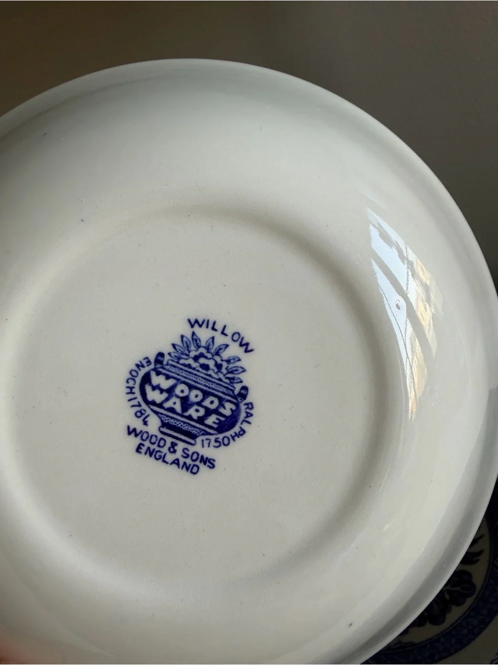 Blue and White Willow Ceramic Serving Bowls - Set of 4 with 2 Plates WOODS WARE